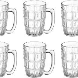 (Pack of 6) Beer Mug Glass for Home Dining Tableware Beer/Juice Cold Beverages Glass Set Beer Mug-10