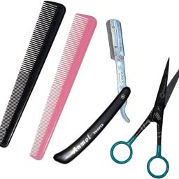 5 " Hair Cutting Scissor Saloon Scissors Set Combo Razor Comb Barber Accessories Scissors-image-91