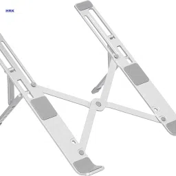 HRK Aluminium Portable Notebook Holder Adjustable Foldable Ventilated Desk Tablet Laptop Stand for New Apple MacBook Pro Air and ASUS Samsung HP Dell Acer Laptop Stand-12