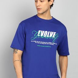 united colors of benetton Men Printed Round Neck Cotton Blend Blue T-Shirt-picture-23