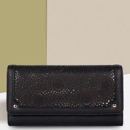 Women Casual Black Artificial Leather Wallet-image-85