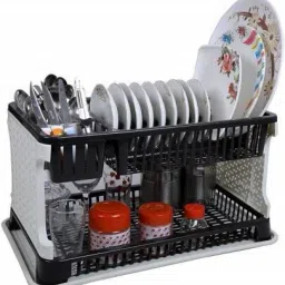 Dish Drainer Kitchen Rack New Large Sink Set 2 Layer Dish Rack Drainer with Tray for Kitchen Plastic-image-54
