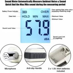 real instruments Sound Level Meter With Calibration Certificate Digital Handheld 30-130 dB Sound Meter image 4