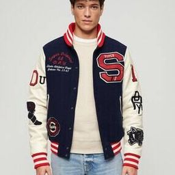 Men College Varsity Patc Atlantic Regular Fit Bomber Jacket-43
