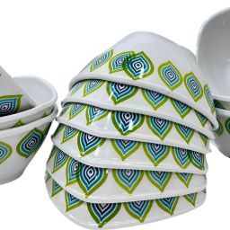 Melamine Serving Bowl Maggi Pasta & Soup Bowl with Handle Holder And Spoon Fork Set-22