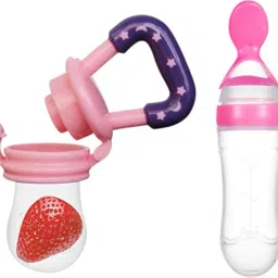 COMBO OF PINK SPOON FEEDER AND FRUIT FEEDER [PACK OF-2] Teether and Feeder-67