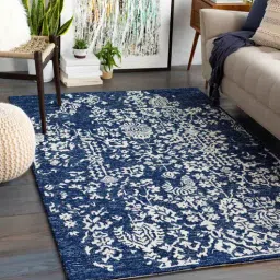 Blue Traditional Wool 5 ft x 7 ft Hand tufted Carpet by Surya Living-picture-18