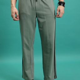 Men Solid Green Track Pants-image-89