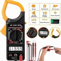 divinext 3pc Combo Clamp Meter + Voltage Tester + Continuity Tester with Battery and Test Probe Lead Dt266 M266 DM6266 Digital Clamp Meter DT-266 Handheld Ac/Dc Voltage, Ac Current, Resistance Tester, Buzzer & Data Hold Retention, Continuity Tester, Insulation Tester, Ohm, 261 Option, Full Overload Protection, Low Battery Indication & Over-Range Indication Electrical Measuring Tool High Quality Clip-On Meter Ammeter Voltmeter Voltage Alert Pen Non-Contact Electric Voltage Power Detector Electrical Testing Pen Tester Induction Test Pencil LED Continuity Tester Electric Meter Fault Finder Tester for All Wire, Power Cables, Electrical & Electronic Circuits Digital Multimeter Digital Voltage Tester image 2