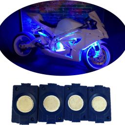 Sunny Day BLUE IMPORTED Underglow PATCH LIGHTS (Front/Rear , Bike Body Lights) - PACK OF 4 - IP65 WATERPROOF DUSTPROOF SHOCKPROOF - Universal Brake Light Motorbike, Car, Van, Truck LED (12 V, 1.5 W)-19