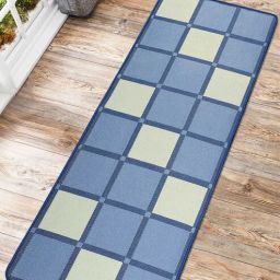 Blue Polyester Foldable Anti Skid Checkered 5 ft x 2 ft Yoga Mat by Saral Home-picture-27