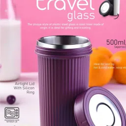 Travel glass 500 ml Glass Water/Juice Glass-image-56