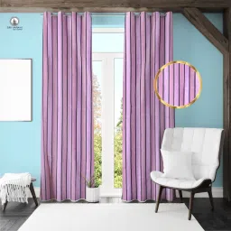 Pink striped Black 54 Curtain Fabric-14