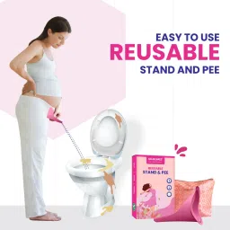 mildcares Stand and Pee Reusable with Easy Carry Pouch & Cramp Relief Roll-On 10ml Reusable Female Urination Device image 2