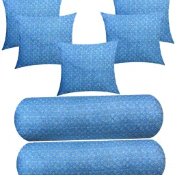 Combo Set of 5 Cushion And 2 Bolster Microfibre Floral Sleeping Pillow Pack of 7-image-115