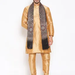 Silk Blend Printed Black Men Dupatta-image-22