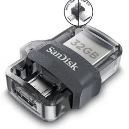 SanDisk SDDD3-032 32 GB OTG Drive Compatible with Mobile, Desktop Computer, Laptop USB 3.0 Plastic Case-picture-1