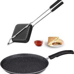Dishwasher Safe Non-Stick Dosa Tawa | Non stick Grill Gas Sandwich Toaster K1 Tawa 27.5 cm diameter-image-52