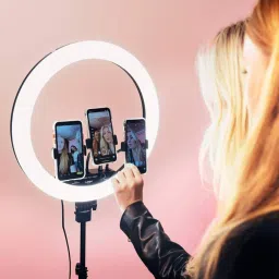 JPRO 18 inch 3 Mode with Adjustable Brightness Corded Powered Ring Light Ring Flash image 4
