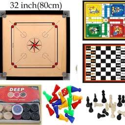 Matte large Carrom Board With 2 in 1 Ludo Chess 6.35 cm Carrom Board-image-75