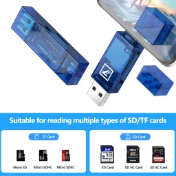 ONE 7 3-in-1 SD & TF Card Reader | Type C & USB Compatible | Supports TF, SD, SDHC Etc Card Reader image 4