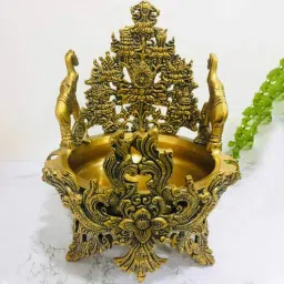 the advitya Beautiful Carved Brass Urli-picture-1