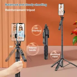 ketmart 56" Selfie Stick Tripod, All in One Tripod Stand with Bluetooth Tripod image 5