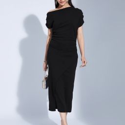 Women Bodycon Black Midi/Calf Length Dress-image-23
