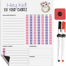 Magnetic Whiteboard Hey Kid Do Your Chores Planner Chore Chart Refrigerator-image-9