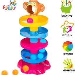 snm97 5 layer ball drop and roll swirling tower for toddler development educational image 2