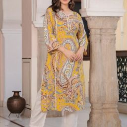 Women Printed Viscose Rayon A-line Kurta-image-54