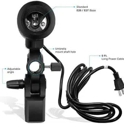 Stookin Photography Photo Lamp Bulb Single Holder E27 Socket Bracket Studio EU Plug 2 lx Camera LED Light image 4