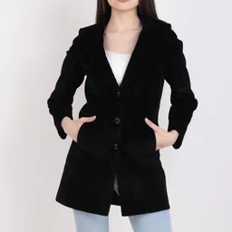 brazo Polyster Solid Coat For Women-picture-7