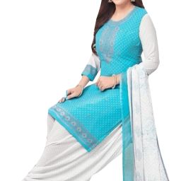 Unstitched Crepe Salwar Suit Material Solid, Floral Print, Printed, Geometric Print-image-23