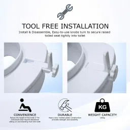 easycare Toilet Commode Raiser with Safe Lock Adds 4" to Height of Toilet EC7060C4 Western Commode image 4