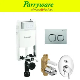 parryware Half Frame Concealed Cistern, with divater body upper part set of 2 pic 146 Dual Flush Tank image 2