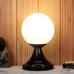tu casa White Glass Shade Table Lamp With Iron Base-picture-39