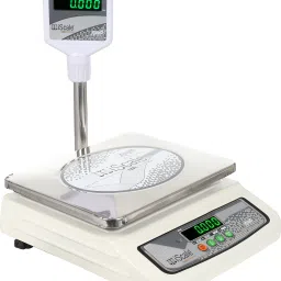 iScale i-05 weighting capacity 10kg x 1 g accuracy, Electronic Weighing Scale with Pole Green Display,Stainless steel pan size 10x12 inches for kirana shop and Grocery general stores and for all weight measuring purpose Weighing Scale-4
