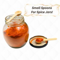 yasbavu SPICS JARS SMALL WOODEN SPOONS 7.5CM LENGTH Wooden Sugar Spoon, Tea Spoon Set image 2