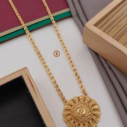 Bhumi09 Gold Plated Necklace Chain For Women/Girls Stylish Agate Gold-plated Plated Brass Necklace-image-1