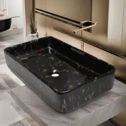 Premium Designer Ceramic Wash Basin Counter top basin (Glossy) 24x14x5 inch slate 409 Table Top Basin-image-90