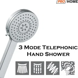 ProHome Luxury Flow Round Hand Shower Multi-flow, Air Effect, Rubit Cleaning for Bathroom Round Shape Multi Flow image 2