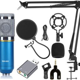 BM800 Condenser Mic with USB Sound Card for Studio Recording with Boom Stand, Shock Mount, Pop Filter & Anti-Wind Foam, Full Condenser Microphone Set for, Broadcasting & Gaming Microphone Set-13