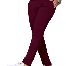 Men Slim Fit Maroon Lycra Blend Trousers-image-69
