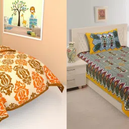 140 TC Cotton Single Printed Flat Bedsheet-image-83