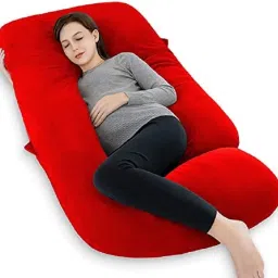 ultra soft j shaped pillow Microfibre, Polyester Fibre Solid Pregnancy Pillow Pack of 1-image-62
