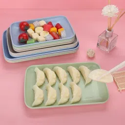keshuenterprise rectangular dinner reusable serving trays (Random, Pack of 4) Sizzler Tray image 4