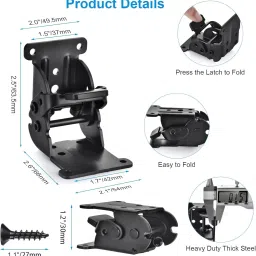 hrk enterprise Self-Lock Folding Shelf Brackets Heavy Duty Metal Lock Extension Support Bracket 6.5 Shelf Bracket image 2