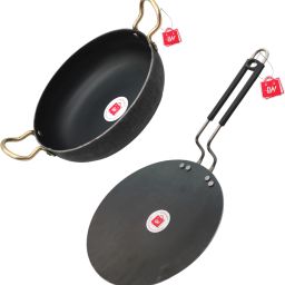Iron Tawa And Deep Bottom Kadhai Combo Pack Tawa 25 cm diameter-image-68