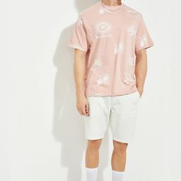 max URB_N Men Printed Round Neck Pure Cotton Pink, White T-Shirt-picture-24
